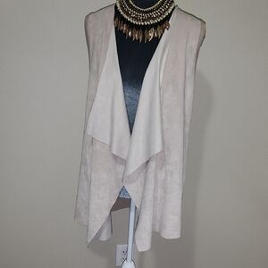 Chic Beige Waterfall Vest